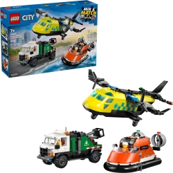 Klocki LEGO 60505 Zestaw z samolotem ciężarówką serwisową i poduszkowcem CITY